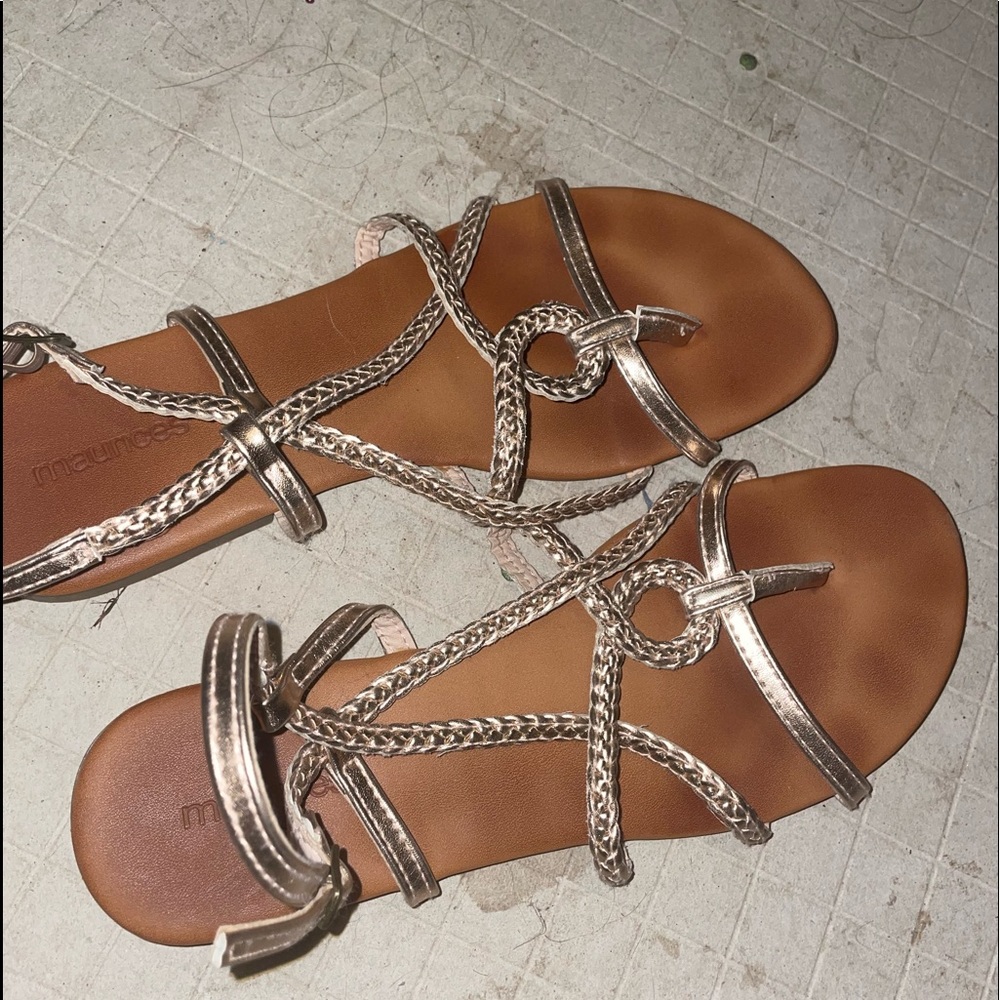 Maurices Gold Stap Sandals